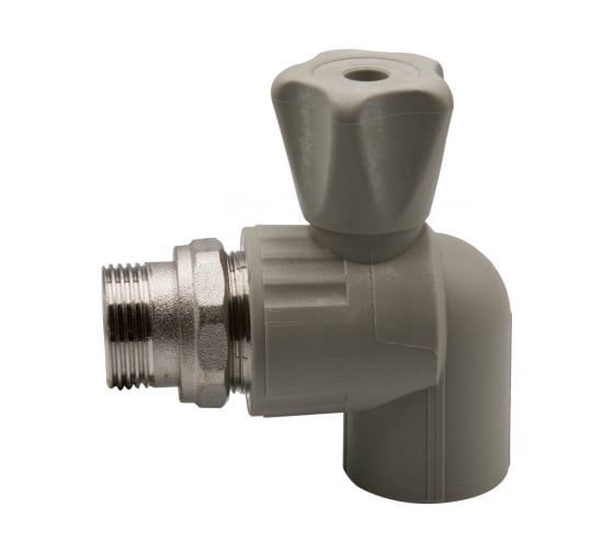 Шаровой кран VRT американка, 25-3/4", угловой, EVER plast, серый 538454