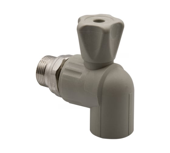 Шаровой кран VRT американка, 25-3/4", угловой, EVER plast, серый 538454
