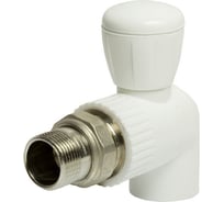 Шаровой кран VRT американка, 25-3/4", угловой, EVER plast, белый 542468