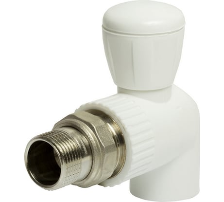 Шаровой кран VRT американка, 25-3/4", угловой, EVER plast, белый 542468