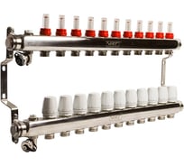 Коллекторная группа VRT 1"х3/4", евроконус, 11 выходов, c расходомерами 530140