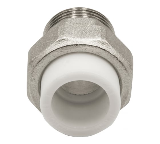 Комбинированная муфта VRT разъемная, наружная, 20х3/4", EVER plast, белый 532435