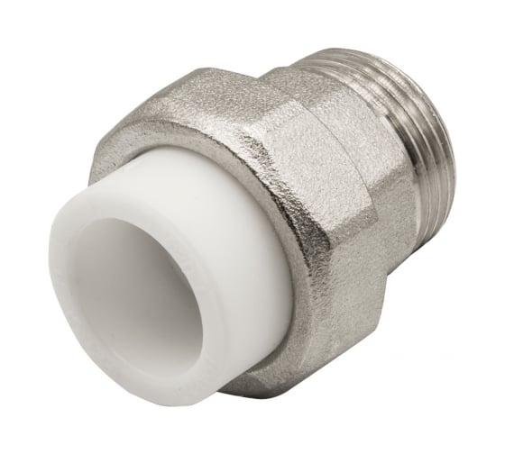 Комбинированная муфта VRT разъемная, наружная, 20х3/4", EVER plast, белый 532435