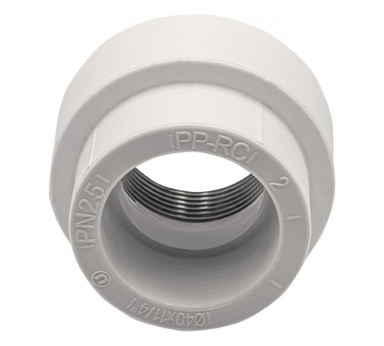 Комбинированная муфта VRT внутренняя, 40х1 1/4", под ключ, EVER plast, белый 538236