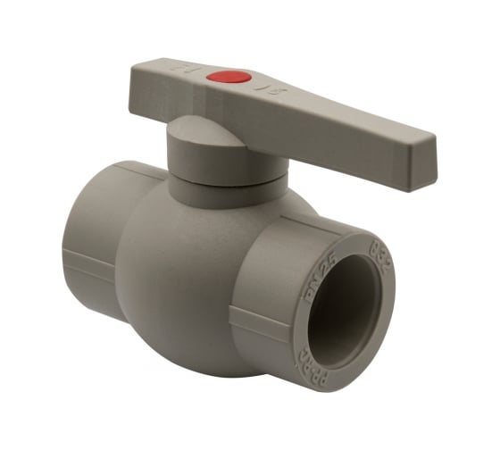 Шаровой кран VRT 32, ручка, PP-R EVER plast, серый 538459