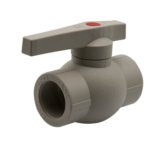 Шаровой кран VRT 32, ручка, PP-R EVER plast, серый 538459