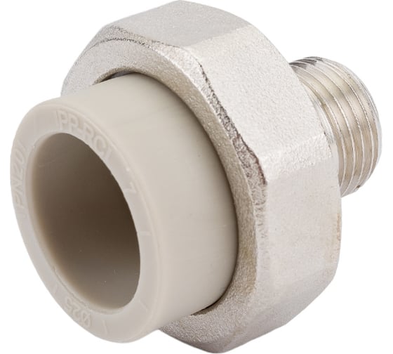 Комбинированная муфта VRT разъемная, наружная, 25х1/2", EVER plast, серый 540013