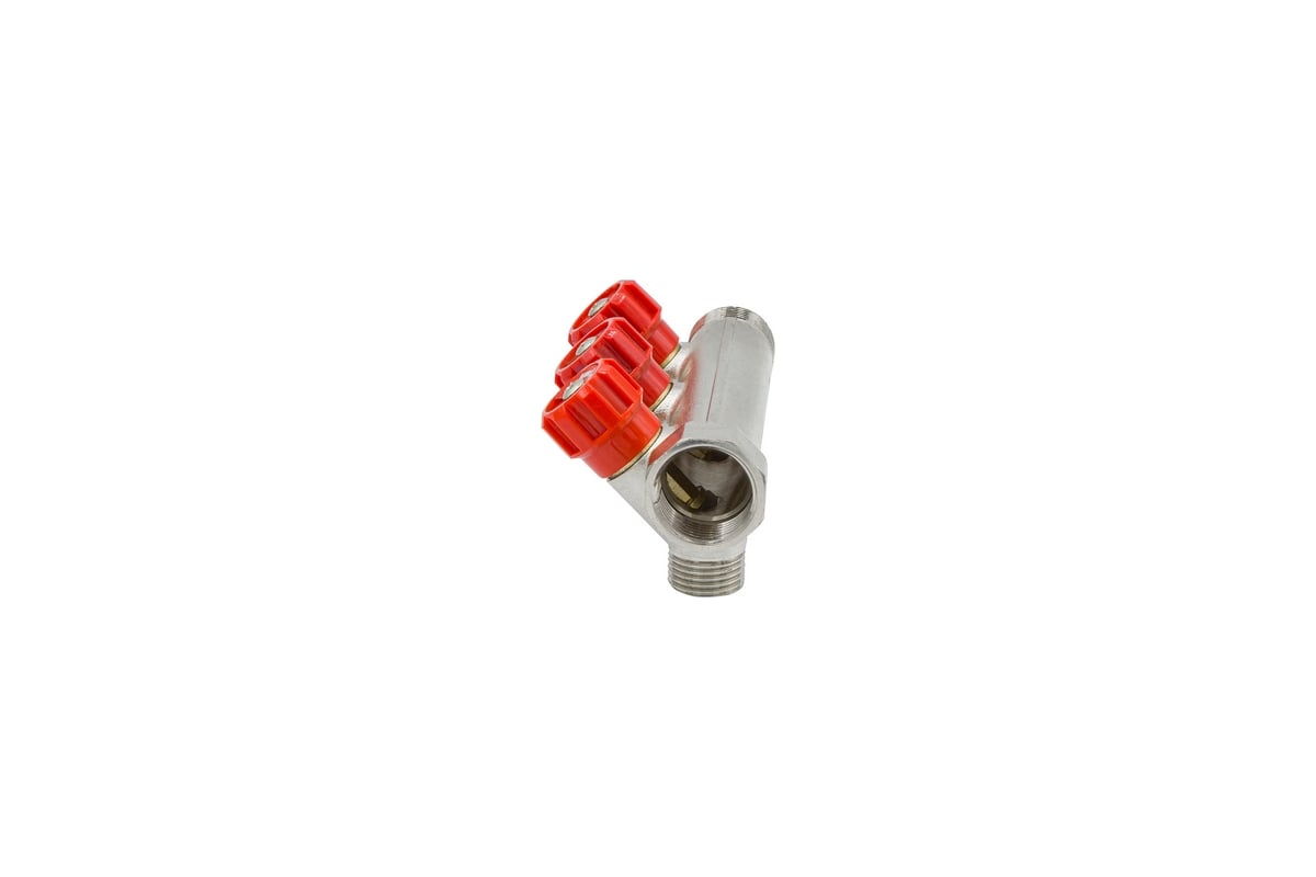 Коллектор VRT 3/4"x1/2", с регулировочными вентилями, 3 выхода 524077 ...