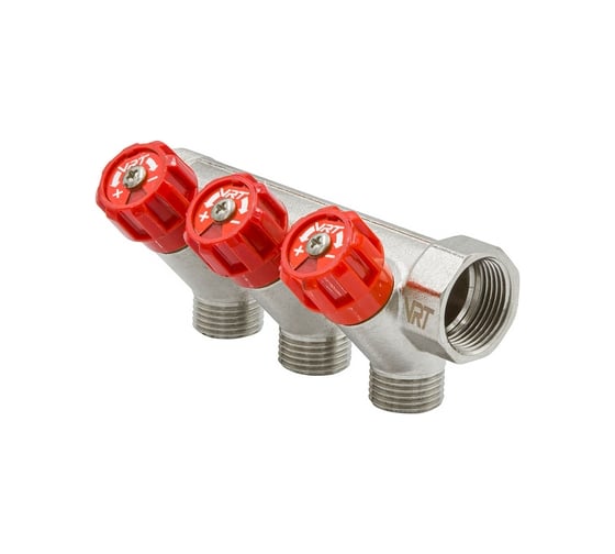 Коллектор VRT 3/4"x1/2", с регулировочными вентилями, 3 выхода 524077