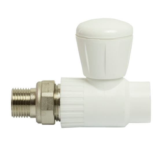 Шаровой кран VRT американка, 20-1/2", прямой, EVER plast, белый 542465