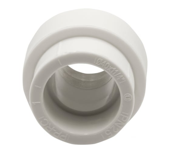 Комбинированная муфта VRT наружная, 40х1 1/4", под ключ, EVER plast, белый 538232