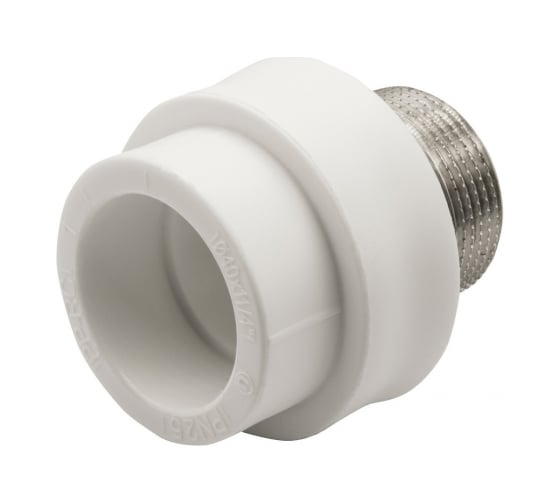 Комбинированная муфта VRT наружная, 40х1 1/4", под ключ, EVER plast, белый 538232