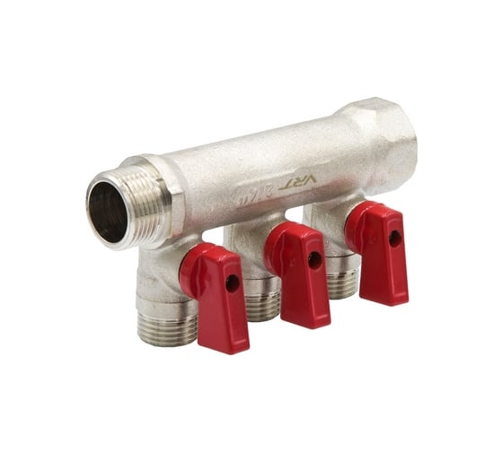 Коллектор VRT 3/4"x1/2", с отсечными кранами, 3 выхода 531862
