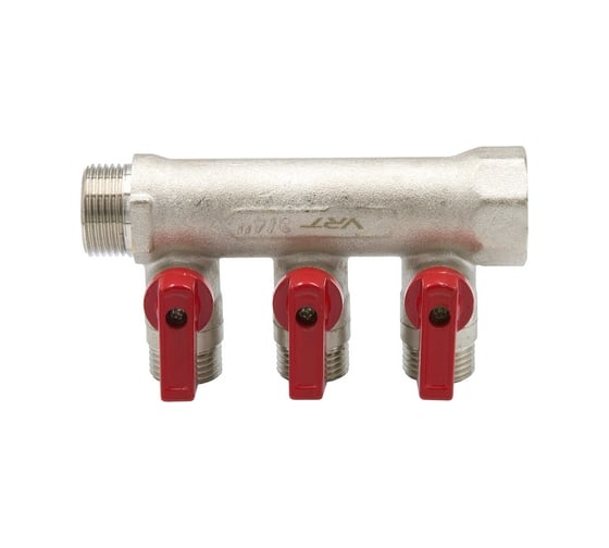 Коллектор VRT 3/4"x1/2", с отсечными кранами, 3 выхода 531862