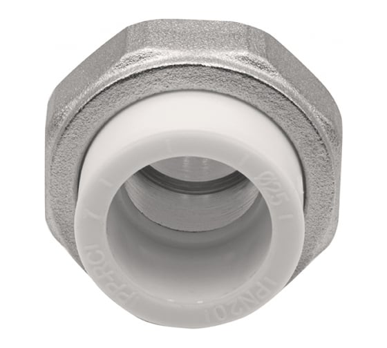 Комбинированная муфта VRT разъемная, наружная, 25х3/4", EVER plast, белый 515104