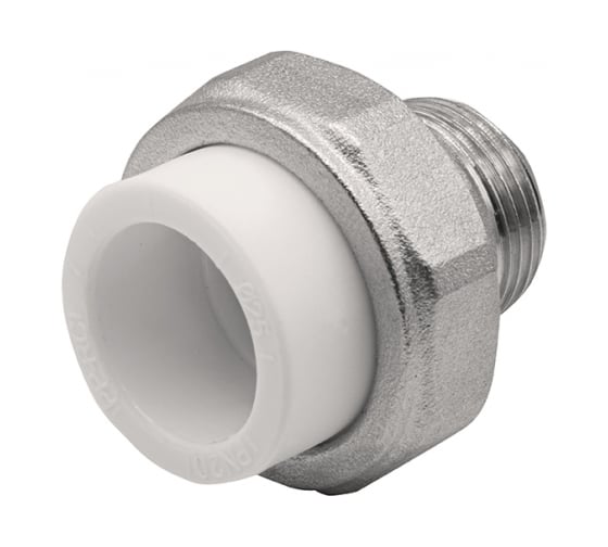 Комбинированная муфта VRT разъемная, наружная, 25х3/4", EVER plast, белый 515104