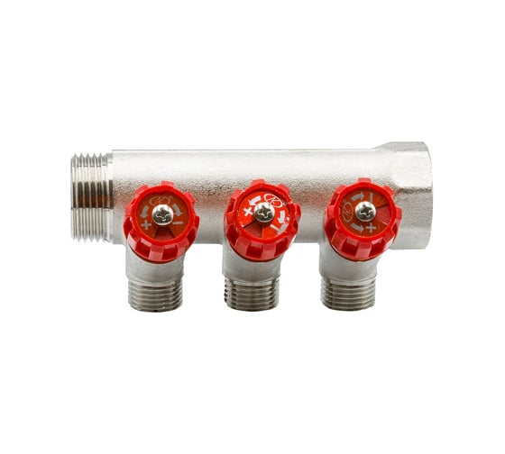 Коллектор VRT 1"x1/2", с регулировочными вентилями, 3 выхода 524074