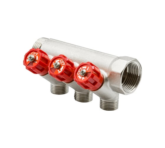 Коллектор VRT 1"x1/2", с регулировочными вентилями, 3 выхода 524074