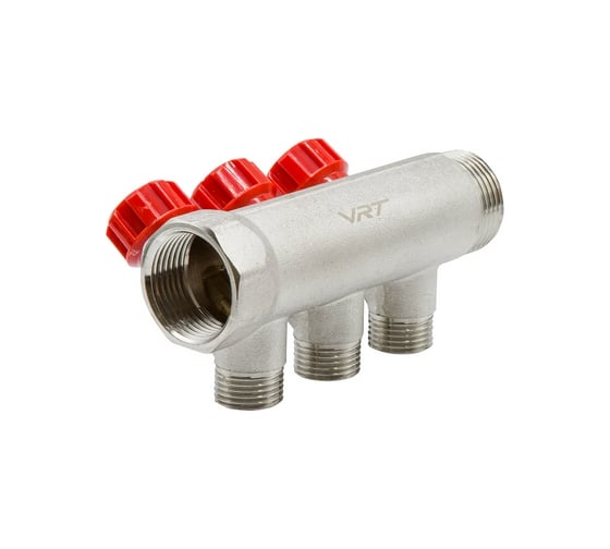 Коллектор VRT 1"x1/2", с регулировочными вентилями, 3 выхода 524074