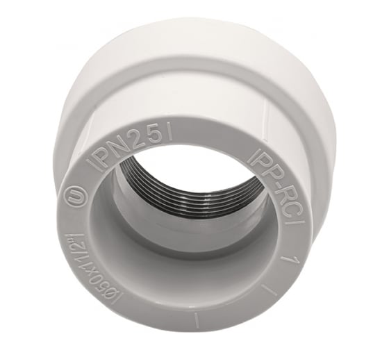 Комбинированная муфта VRT внутренняя, 50х1 1/2", под ключ, EVER plast, белый 538233