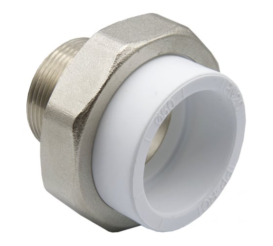 Комбинированная муфта VRT разъемная, наружная, 50х1 1/2", EVER plast, белый 532364
