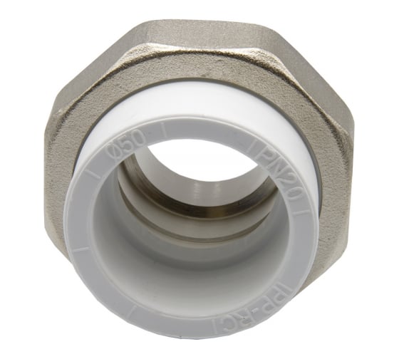 Комбинированная муфта VRT разъемная, наружная, 50х1 1/2", EVER plast, белый 532364