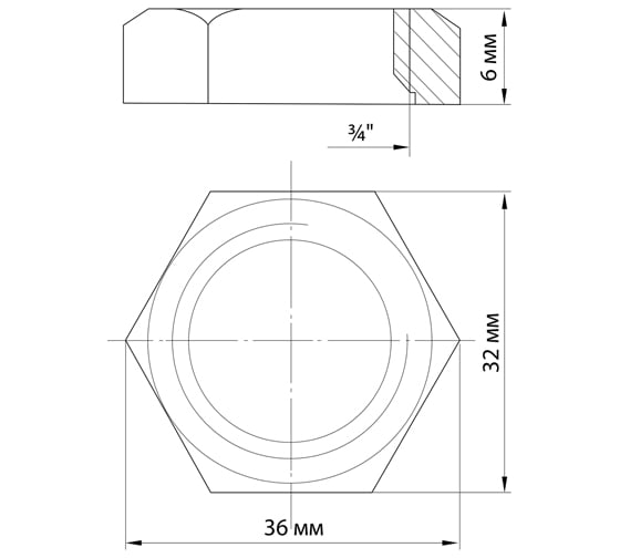 Контргайка VRT 3/4", внутренняя/внутренняя, никель 1911-000020 512828
