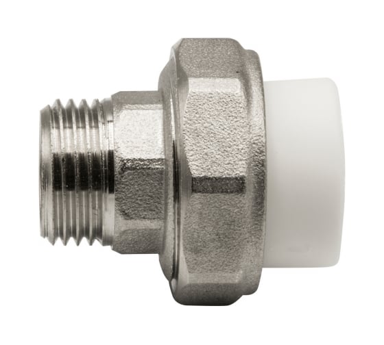 Комбинированная муфта VRT разъемная, наружная, 20х1/2", EVER plast, белый 515103