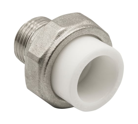 Комбинированная муфта VRT разъемная, наружная, 20х1/2", EVER plast, белый 515103