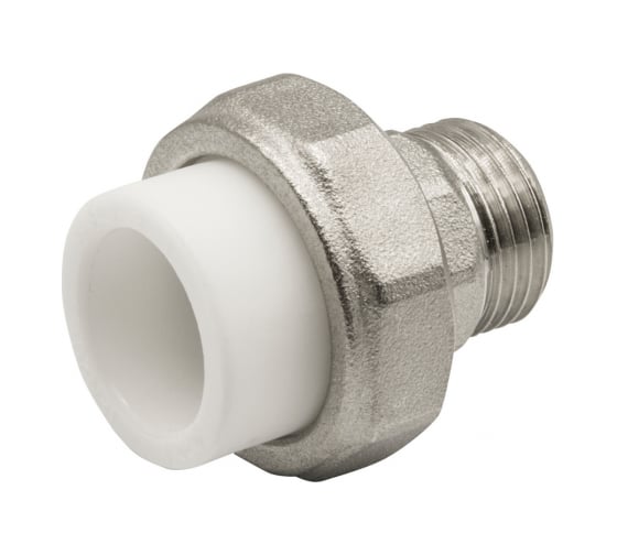 Комбинированная муфта VRT разъемная, наружная, 20х1/2", EVER plast, белый 515103