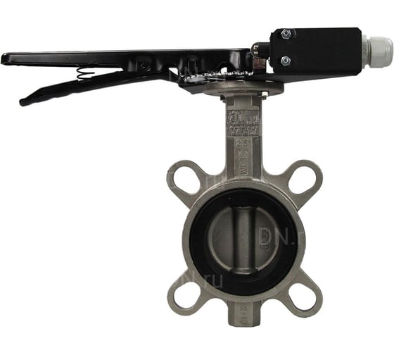 Затвор DN.ru 316L-316L-EPDM Ду100 Ру16 с рукояткой и концевыми датчиками D050-13635 1