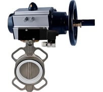 Затвор DN.ru 316L-316L-PTFE Ду100 Ру16 с пневмоприводом, пневмораспределителем D050-21997