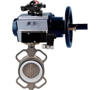 Затвор DN.ru 316L-316L-PTFE Ду100 Ру16 с пневмоприводом, пневмораспределителем, БКВ D050-21998