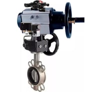 Затвор дисковый DN.ru 316L-316L-PTFE Ду100 Ру16 пневмопривод, пневмораспр, дублёр, БКВ D050-22231