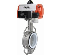 Затвор DN.ru 316L-316L-PTFE Ду200 Ру16 с пневмоприводом, пневмораспределителем D050-19190