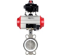 Затвор DN.ru 316L-316L-PTFE Ду50 Ру16 с пневмоприводом, пневмораспределителем, БКВ D050-19245