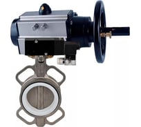 Затвор DN.ru 316L-316L-VITON Ду150 Ру16 с пневмоприводом, пневмораспределителем D050-22041