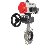 Затвор DN.ru 316L-316L-VITON Ду200 Ру16 с пневмоприводом, пневмораспределителем, дублером D050-19340