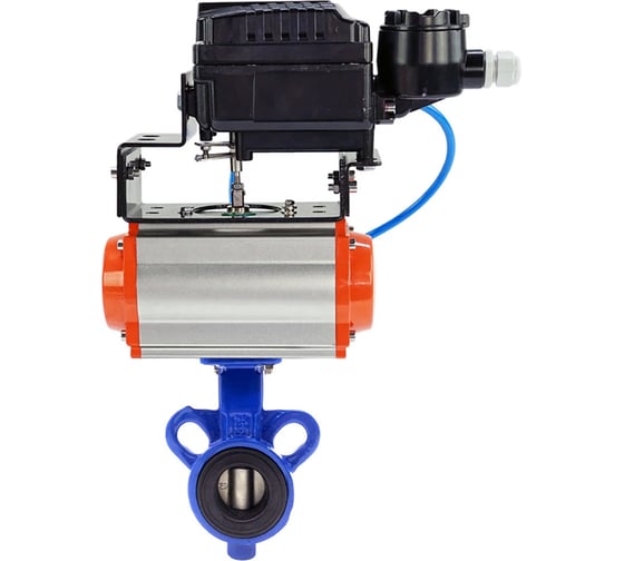 Затвор DN.ru AL-316L-EPDM Ду32 Ру16 с пневмоприводом, электропневматическим позиционером D050-11252 1