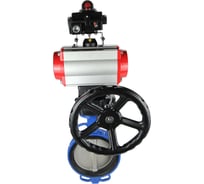 Затвор DN.ru GG25-316L-NBR Ду125 Ру16 с пневмоприводом, пневмораспределителем, БКВ, дублером D050-14556