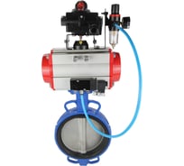 Затвор DN.ru GG25-316L-NBR Ду125 Ру16 с пневмоприводом, пневмораспределителем, БПВ, БКВ D050-14630