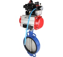 Затвор DN.ru GGG50-GGG40-EPDM Ду200 Ру16 с пневмоприводом, пневмораспределителем, БПВ, БКВ D050-14109