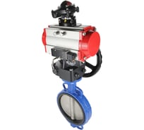 Затвор DN.ru GGG50-GGG40-EPDM Ду200 Ру16 с пневмоприводом, пневмораспределителем, БКВ, дублером D050-08045