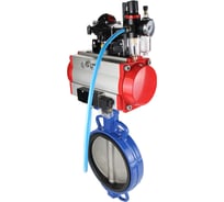 Затвор DN.ru GG25-316L-NBR Ду125 Ру16 с пневмоприводом, пневмораспределителем, БПВ, БКВ D050-11064