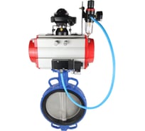 Затвор DN.ru GG25-316L-NBR Ду125 Ру16 с пневмоприводом, пневмораспределителем, БПВ, БКВ D050-11074