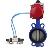 Затвор DN.ru дисковый GGG50-GGG40-EPDM Ду250 Ру16 с пневмоприводом, пневмораспределителем D050-20998