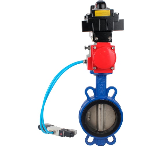 Затвор DN.ru GGG50-GGG40-EPDM Ду40 Ру16 с пневмоприводом, пневмораспределителем, БПВ, БКВ D050-21086 1