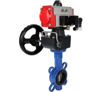 Затвор DN.ru GGG50-GGG40-EPDM Ду40 Ру16 с пневмоприводом, пневмораспределителем, дублером D050-08203