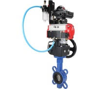 Затвор DN.ru GGG50-GGG40-EPDM Ду50 Ру16 с пневмоприводом, пневмораспределителем, БПВ, БКВ, дублером D050-08056