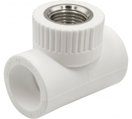 Комбинированный тройник VRT внутренняя 25х1/2х25 EVER plast, белый, Россия 538257